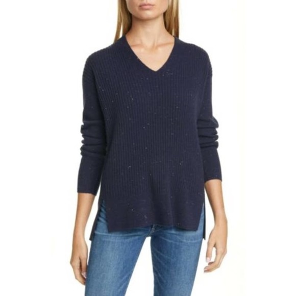 Nordstrom Sweaters - Nordstrom Signature Blue V-Neck Cashmere Sweater